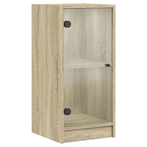 vidaXL Beistellschrank mit Glastüren Sonoma-Eiche 35x37x75,5 cm 836401 günstig online kaufen