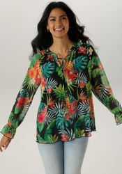 Aniston SELECTED Schlupfbluse mit blickdichtem Jerseyfutter günstig online kaufen