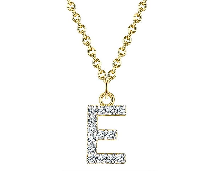 Glanzstücke München Silberkette Buchstabe E gelbgold, mit Buchstaben-Anhäng günstig online kaufen