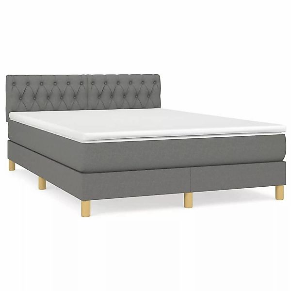Vidaxl Boxspringbett Mit Matratze Dunkelgrau 140x200 Cm Stoff günstig online kaufen
