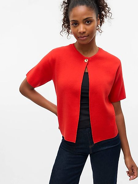 Vero Moda Strickjacke "VMGOLD SS O-NECK ONE BUTTON CARDIGAN" günstig online kaufen