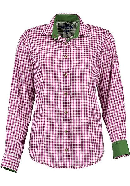 OS Trachten Trachtenbluse Prigmi Langarmbluse mit Kontraststoff im Kragen u günstig online kaufen