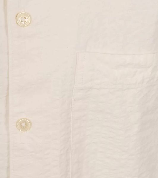 Marc O'Polo Hemd Short Sleeves Seersucker Off White - Größe L günstig online kaufen