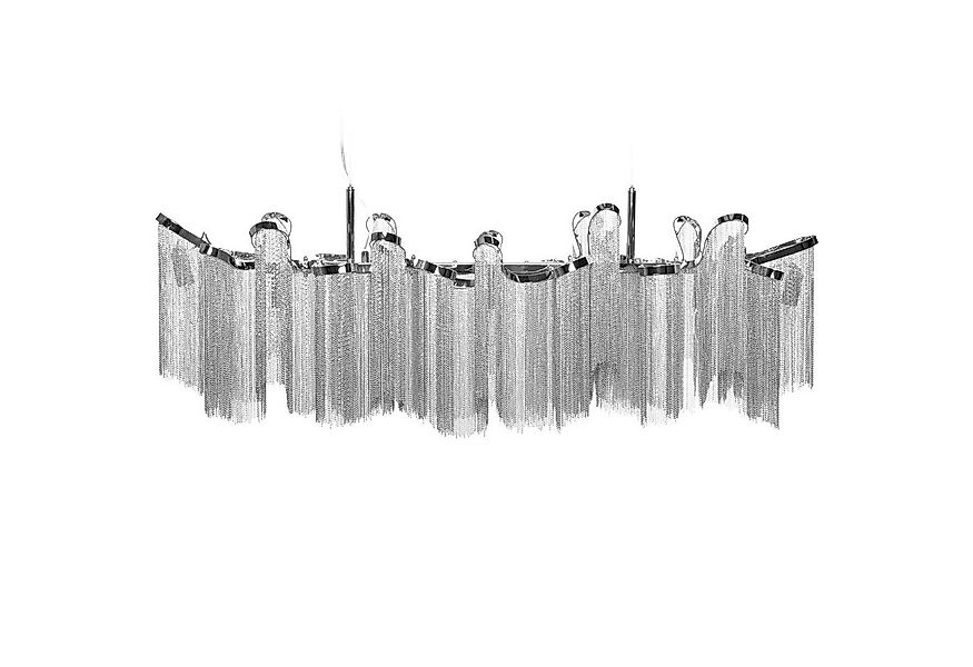 riess-ambiente Hängeleuchte ROYAL 118cm silber, ohne Leuchtmittel, Wohnzimm günstig online kaufen