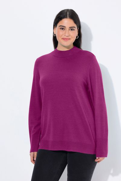 Ulla Popken Strickpullover Pullover Stehkragen Langarm günstig online kaufen