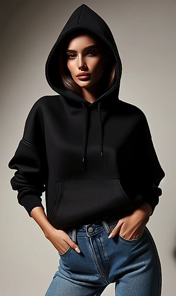 RMK Hoodie Damen Kapuzenpullover Pullover Loose Fit Oversize Pik karte günstig online kaufen