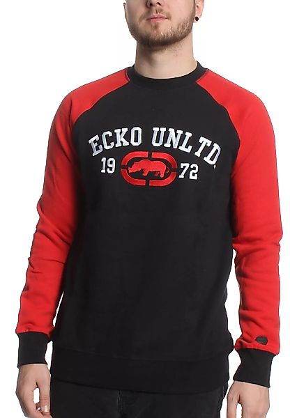 Ecko Unltd Sweatshirt Herren FIRST AVENUE CREWNECK Schwarz Black Red günstig online kaufen