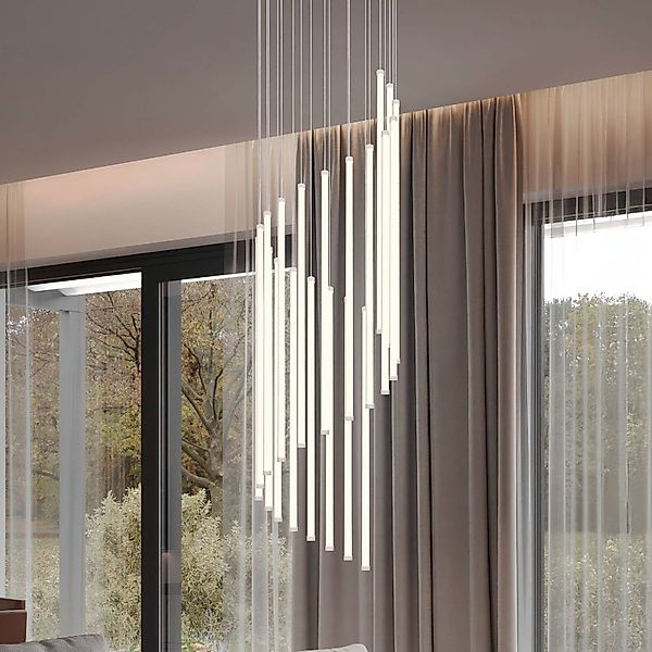 LED-Hängelampe Baxter, hellgrau, Ø 37 cm, Metall CCT dimmbar günstig online kaufen