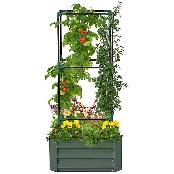 Outsunny Garten-Bett Stahl Verzinkter Stahl  61L x 61B x 140H cm günstig online kaufen