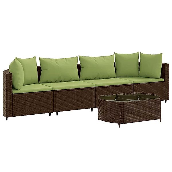 vidaXL Gartenlounge-Set 5-tlg. Garten-Sofagarnitur mit Kissen günstig online kaufen