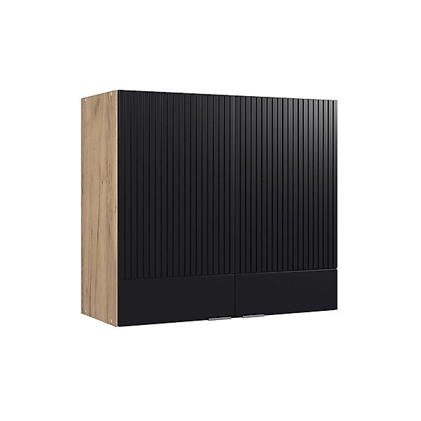 Vicco Hängeschrank Fame-Line Glashängeschrank Schwarz Gestreift 80 cm mit G günstig online kaufen
