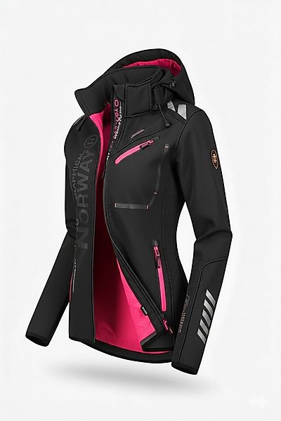 Geographical Norway Softshelljacke Damen Outdoor Wind Jacke Herbst Winter Ü günstig online kaufen
