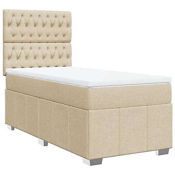 vidaXL Boxspringbett mit Matratze Creme 80x200 cm Stoff 3291507 günstig online kaufen