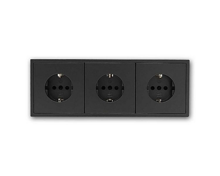 McPower Rahmen Steckdose 3-fach SHALLOW anth 250V~/16A mit Rahmen günstig online kaufen