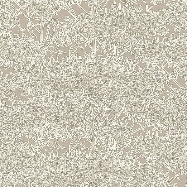 PROFHOME 369724-GU Natur Tapete Floral Matt Grau Silber Beige 0,53 m x 10,0 günstig online kaufen
