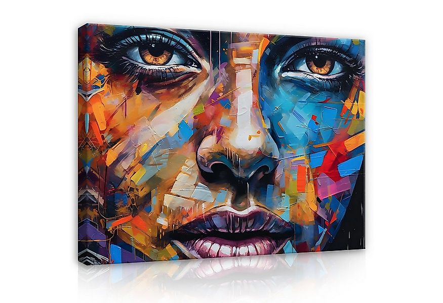 Wallarena Leinwandbild Frau Abstrakt bunt Kunst Modern Wandbild Leinwandbil günstig online kaufen