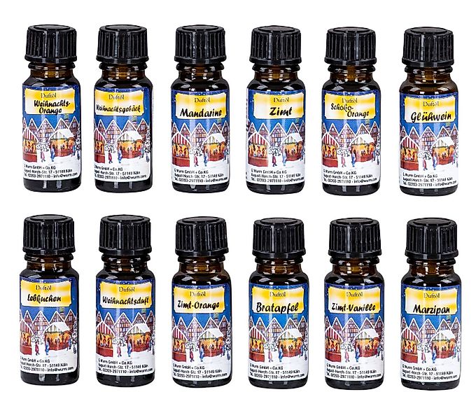 Levandeo® Duftlampe, 12er Set Duftöle Weihnachtsduft je 10ml für Duftlampen günstig online kaufen