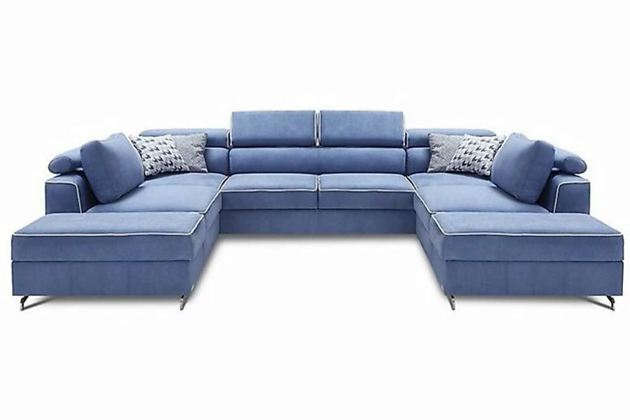 JVmoebel Ecksofa, Wohnlandschaft Bettfunktion Stoff Ecksofa U-Form Couch De günstig online kaufen