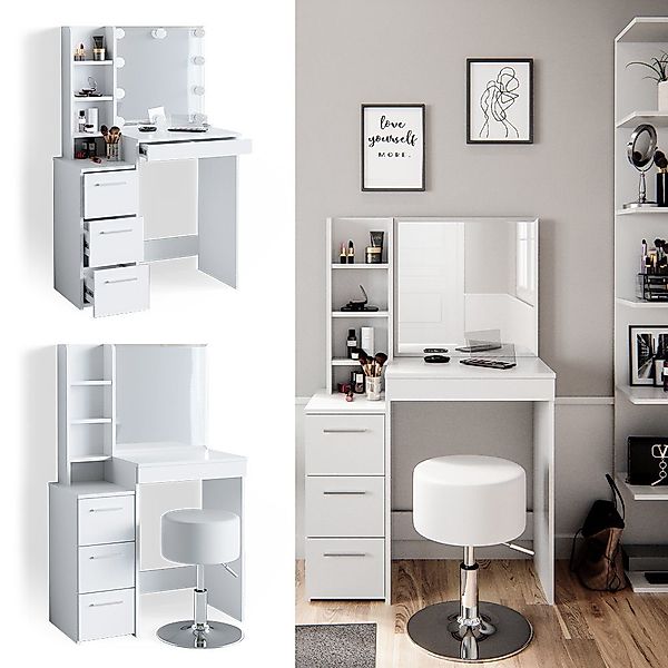 Vicco Schminktisch Meryl, Weiß, 80 cm günstig online kaufen