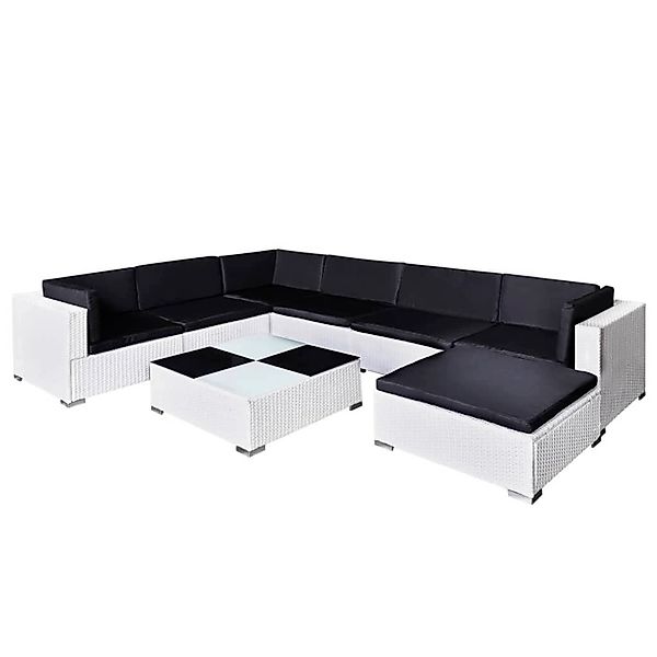 vidaXL Gartenlounge-Set 8-tlg. Garten-Lounge-Set mit Auflagen günstig online kaufen