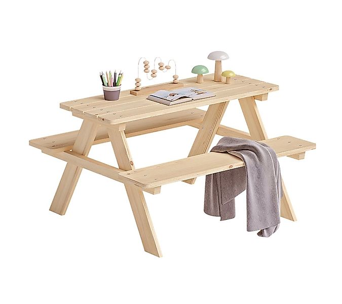 Bellabino Kindersitzgruppe Inny Outdoor-Bank aus Holz, (Tisch und Bänke, Si günstig online kaufen