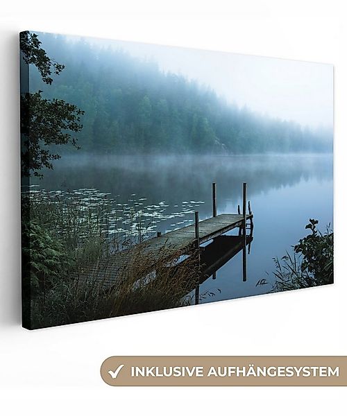 OneMillionCanvasses® Leinwandbild Natur - See - Wald - Nebel, Fotodruck (1 günstig online kaufen
