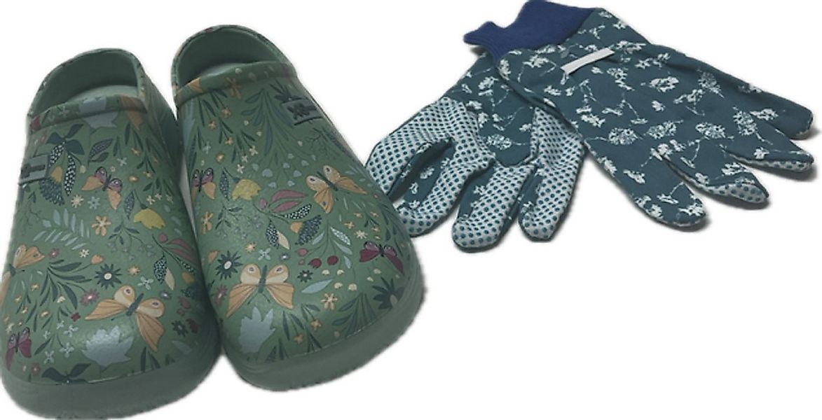 Steinnacher Bärbel Damen Gartenclogs Schmetterling mint mit passenden Garte günstig online kaufen