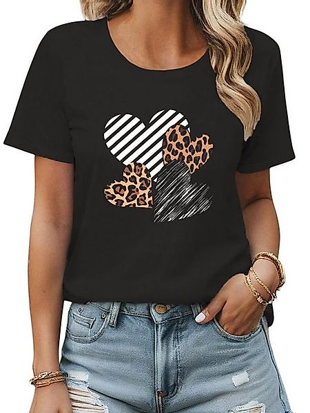 PYL Kurzarmbluse Damen Sommershirt Kurzarm mit Liebe Graffiti Ausgefallene günstig online kaufen