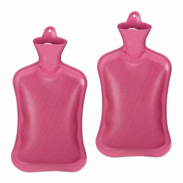 relaxdays 2 x Wärmflasche 2 Liter pink günstig online kaufen