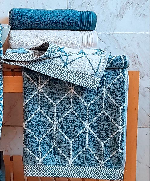framsohn frottier Handtuch Set »Design Jacquard Prisma«, (2 St., 2er Set Ha günstig online kaufen