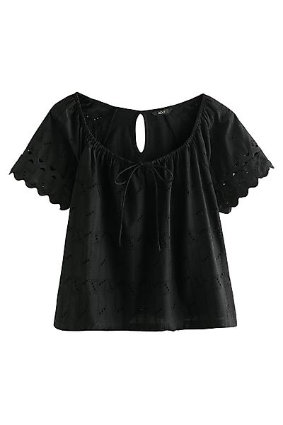 Next Kurzarmbluse Boho-Kurzarmoberteil mit Lochstickerei (1-tlg) günstig online kaufen