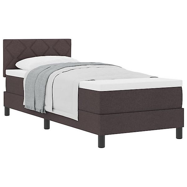 vidaXL Bett Boxspringbett mit Matratze Dunkelbraun 80x200 cm Stoff (1-tlg) günstig online kaufen