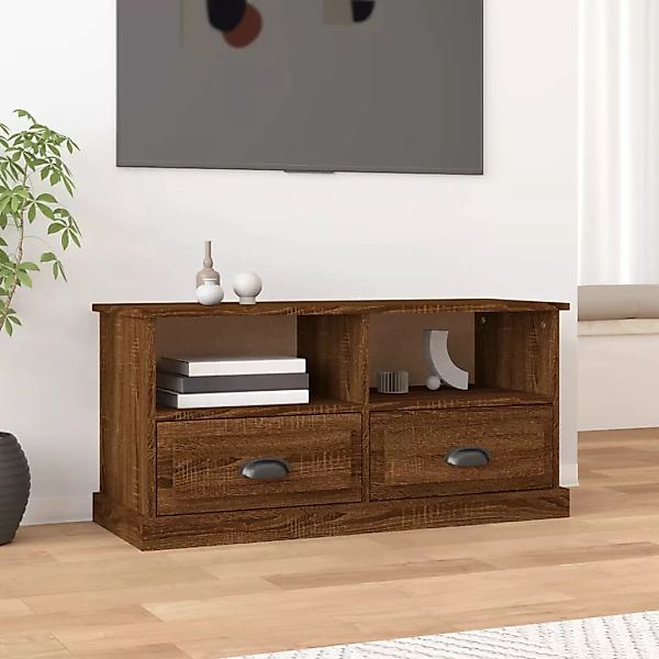 Vidaxl Tv-schrank Braun Eichen-optik 93x35,5x45 Cm Holzwerkstoff günstig online kaufen