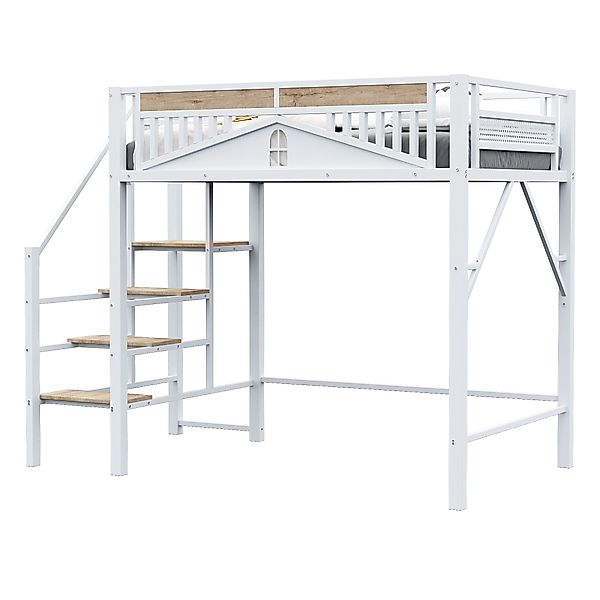 OKWISH Kinderbett Hochbett Einzelbett (mit Fensterdesign, günstig online kaufen