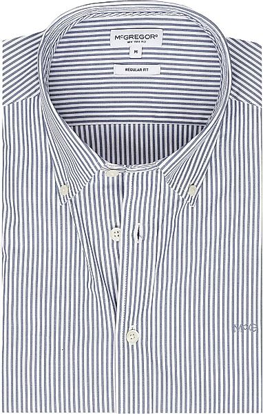 McGregor Hemd Poplin Streifen Blau - Größe XL günstig online kaufen