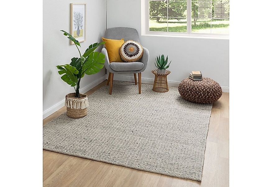 Steffensmeier Wollteppich Kornau mit Fusselstopp, Rechteckig, Handwebteppic günstig online kaufen