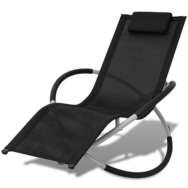 furnicato Sonnenliege Geometrisch Outdoor Stahl Schwarz und Grau günstig online kaufen