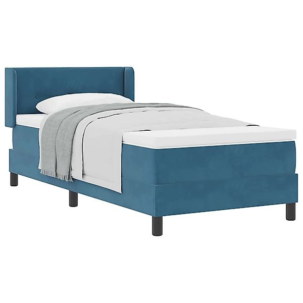 vidaXL Boxspringbett mit Matratze Dunkelblau 200 x 100 cm Polyester 3341460 günstig online kaufen