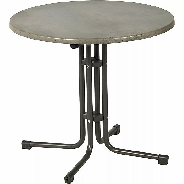 Acamp Klapptisch piazza Rund Anthrazit-Cemento 80 cm x 80 cm günstig online kaufen