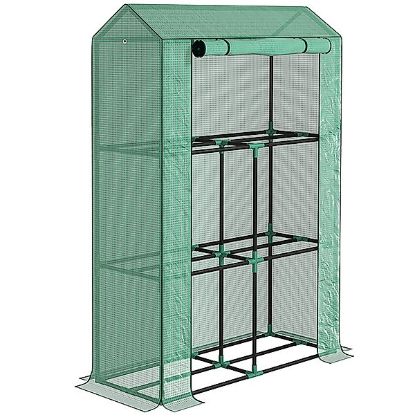 Outsunny Gewächshaus mit Regale und Rolltür 100 x 40 x 150 cm günstig online kaufen