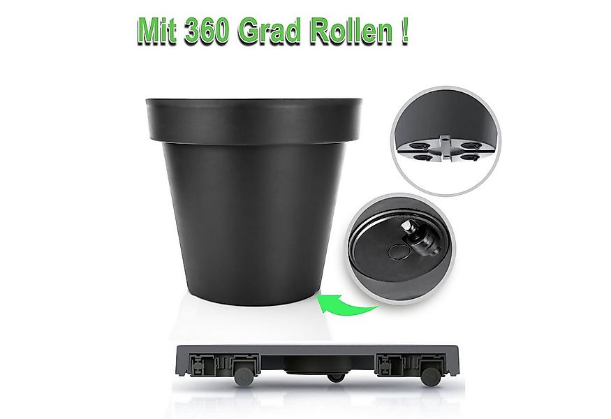 BigDean Blumentopf 2x Pflanzkübel XXL ø 60 cm anthrazit wetterfester Blumen günstig online kaufen