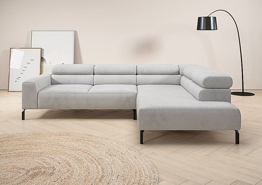 Places of Style Ecksofa »Antonelli, L-Form, inkl. Kopfteilverstellung, Brei günstig online kaufen