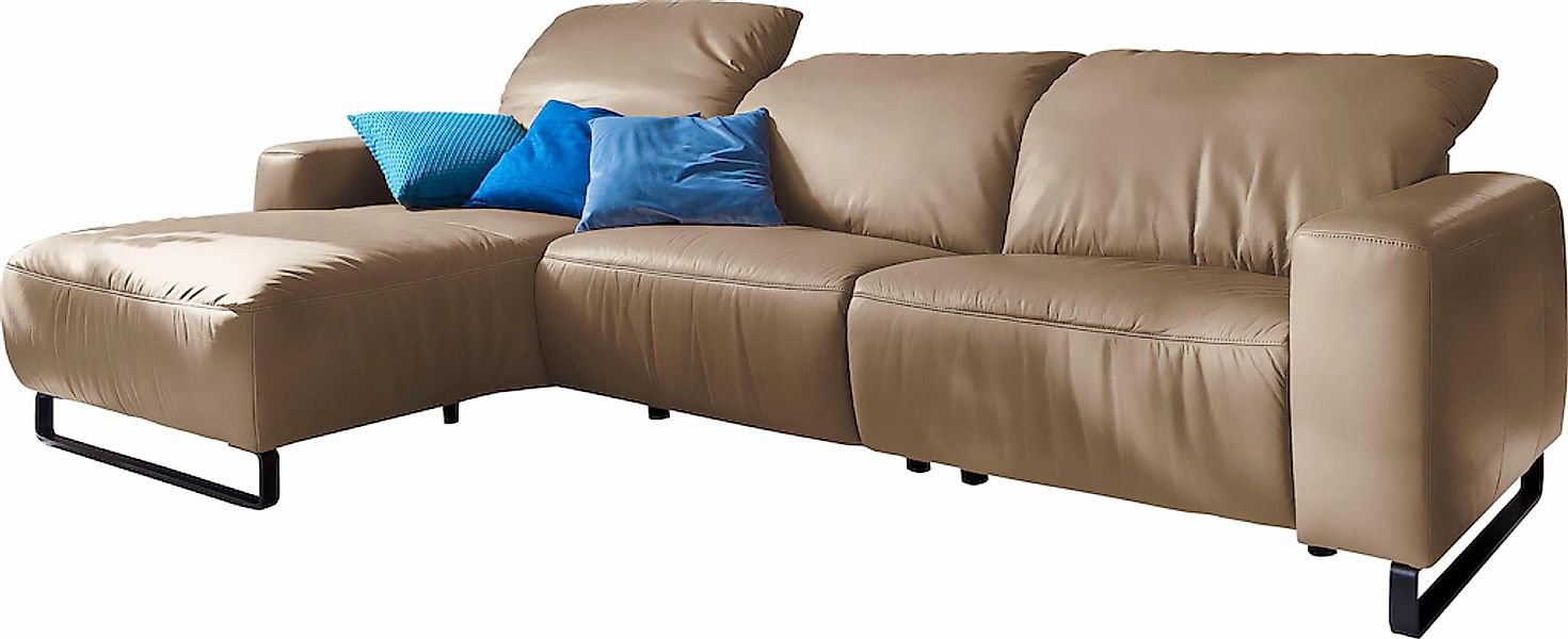 Home affaire Ecksofa "Juist L-Form" mit Kopfteilverstellung und schwarzen M günstig online kaufen