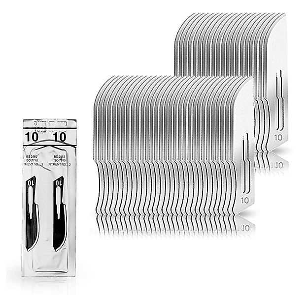 May Bastelmesserklinge 50 Stück Skalpellklingen Figur 10 aus Karbonstahl fü günstig online kaufen