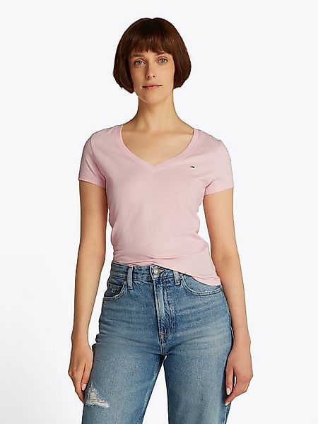 Tommy Jeans T-Shirt TJW SLIM V-NECK TEE mit Logo-Stickerei günstig online kaufen