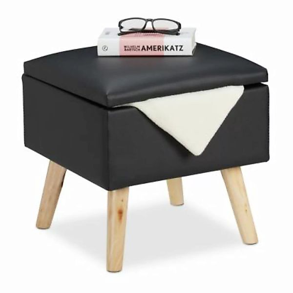 relaxdays Sitzhocker mit Stauraum Kunstleder schwarz günstig online kaufen