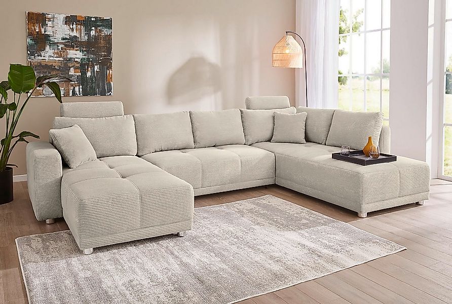 Jockenhöfer Gruppe Wohnlandschaft "Orlando U-Form, B: 337 cm" mit Bettfunkt günstig online kaufen