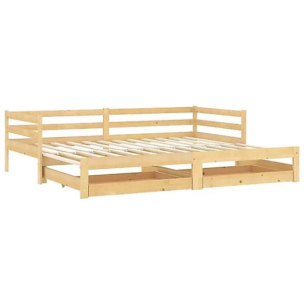 vidaXL Bett Ausziehbares Tagesbett 2x(90x200) cm Massivholz Kiefer günstig online kaufen
