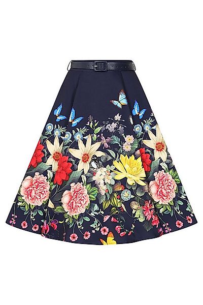 Hearts & Roses London A-Linien-Rock Butterfly Meadow Floral Blumen Vintage günstig online kaufen