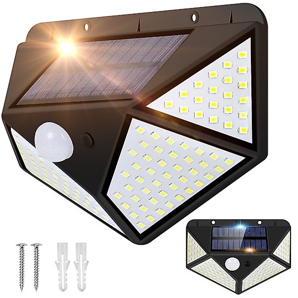 Rosnek LED Außen-Wandleuchte Solar, 128 LEDs, günstig online kaufen